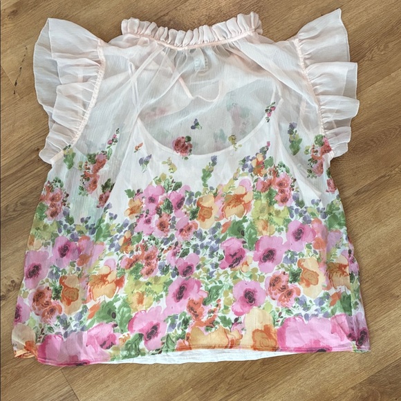 Rachel Zoe Pink Ruffle Cap Sleeve Top Blouse - Picture 10 of 10